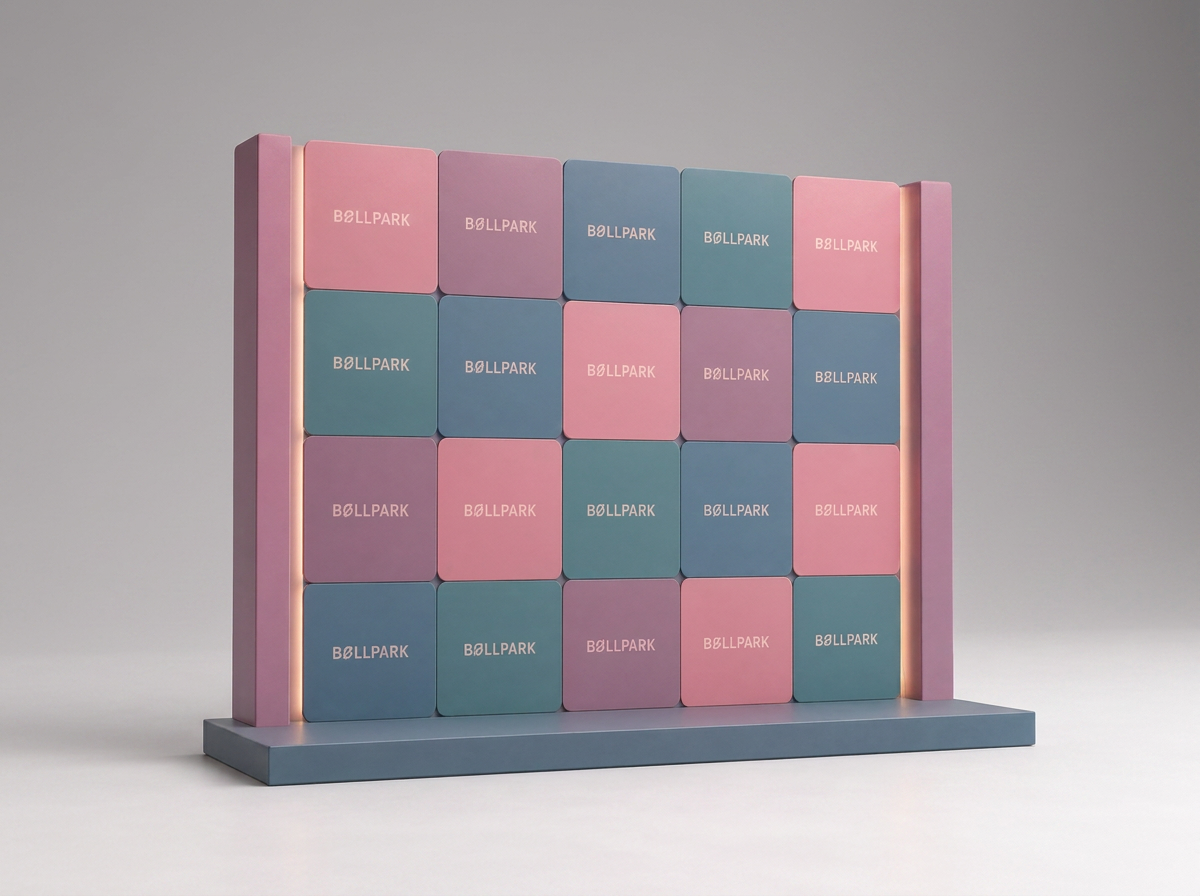 Tiled backdrop wall, 4m × 2.4m render