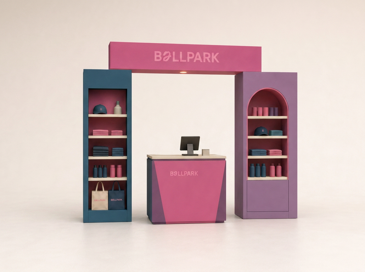 Branded retail kiosk render